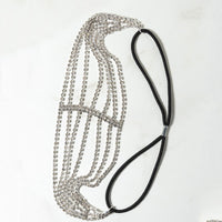 Flash Diamond Rhinestone Elastic Headband Hair Accessories Five Rows Of Diamonds
