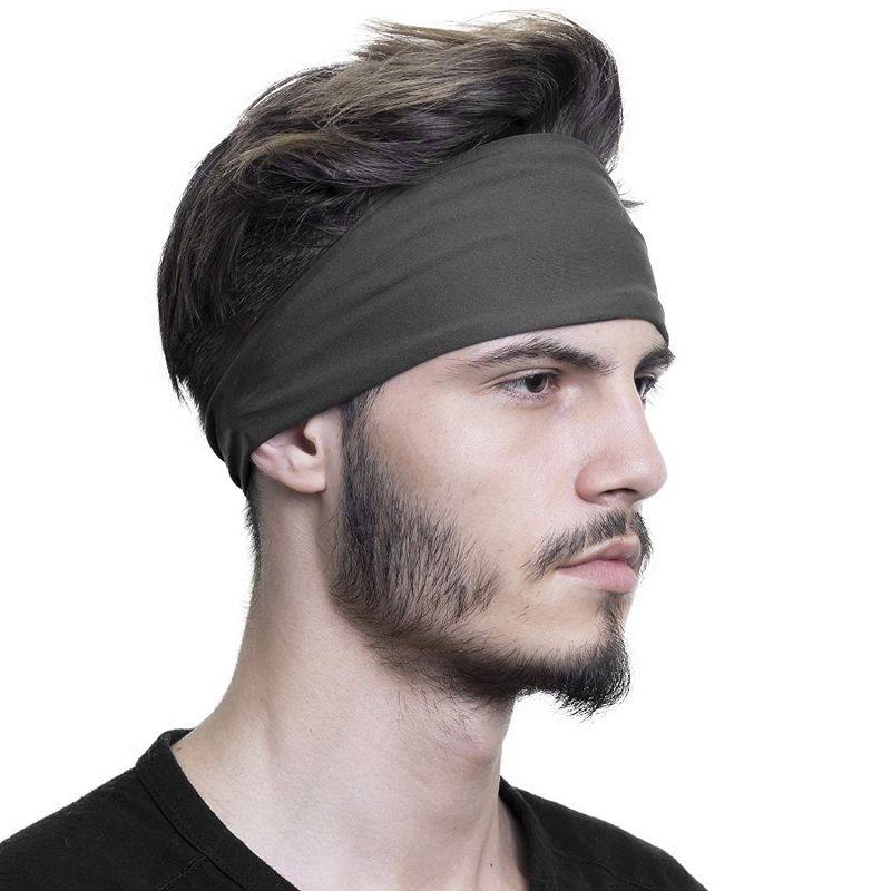 Sports stretch solid color striped running headband