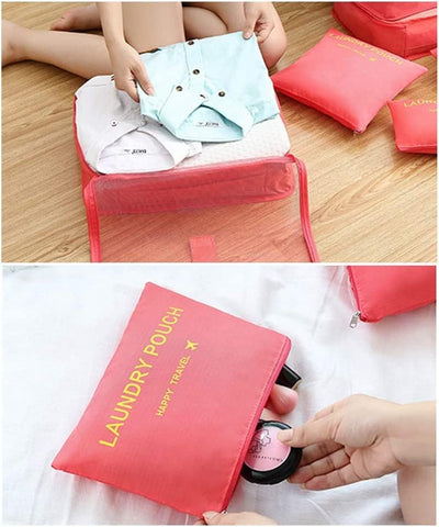 GUMTAPE Travel Organiser Packing Bags,6 PCS Travel Packing Cubes Set for Clothes Travel Luggage Organizers Storage Bags