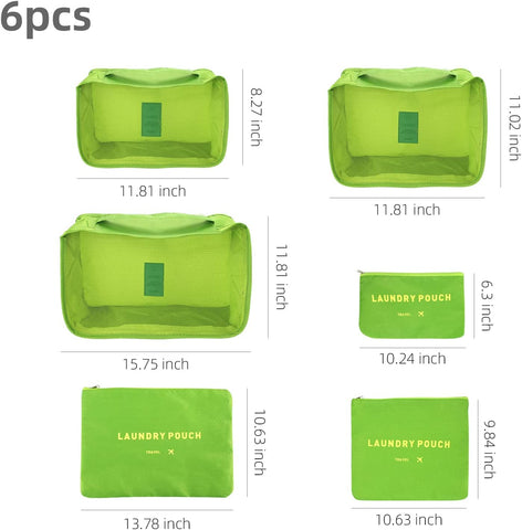 GUMTAPE Travel Organiser Packing Bags,6 PCS Travel Packing Cubes Set for Clothes Travel Luggage Organizers Storage Bags