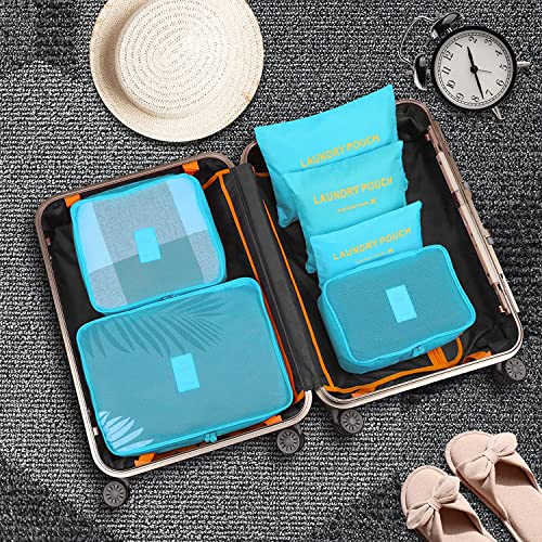 GUMTAPE Travel Organiser Packing Bags,6 PCS Travel Packing Cubes Set for Clothes Travel Luggage Organizers Storage Bags