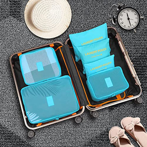 GUMTAPE Travel Organiser Packing Bags,6 PCS Travel Packing Cubes Set for Clothes Travel Luggage Organizers Storage Bags