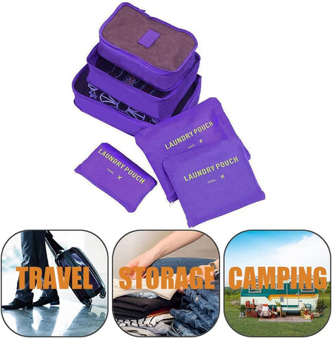 GUMTAPE Travel Organiser Packing Bags,6 PCS Travel Packing Cubes Set for Clothes Travel Luggage Organizers Storage Bags