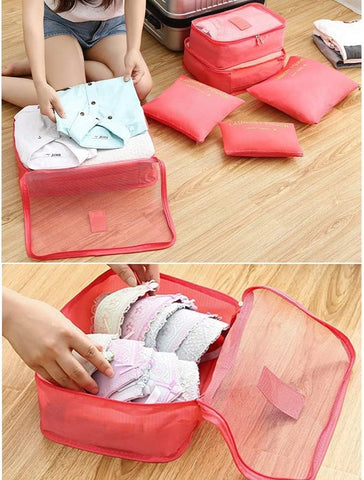 GUMTAPE Travel Organiser Packing Bags,6 PCS Travel Packing Cubes Set for Clothes Travel Luggage Organizers Storage Bags
