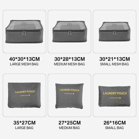 GUMTAPE Travel Organiser Packing Bags,6 PCS Travel Packing Cubes Set for Clothes Travel Luggage Organizers Storage Bags