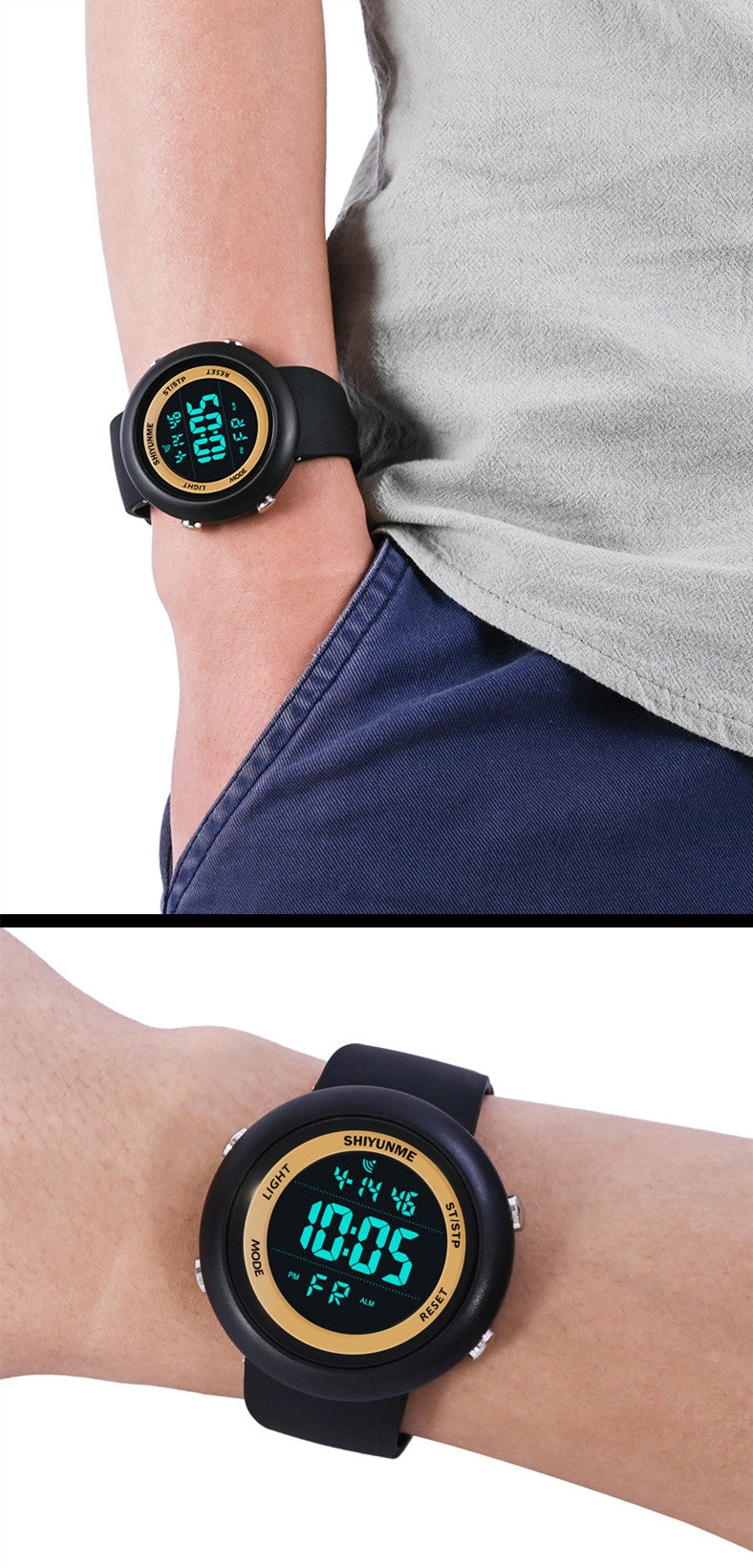 Waterproof Luminous Men's Watch Multi-function Dual Display Electronic Watch Sports Watch