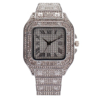 Fashion Square Diamond Full Diamond Roman Scale Women's Watch