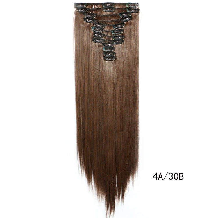 Straight hair wig piece clip hairless hair extension piece