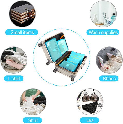 GUMTAPE Travel Organiser Packing Bags,6 PCS Travel Packing Cubes Set for Clothes Travel Luggage Organizers Storage Bags