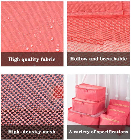 GUMTAPE Travel Organiser Packing Bags,6 PCS Travel Packing Cubes Set for Clothes Travel Luggage Organizers Storage Bags