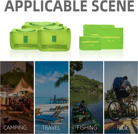 GUMTAPE Travel Organiser Packing Bags,6 PCS Travel Packing Cubes Set for Clothes Travel Luggage Organizers Storage Bags