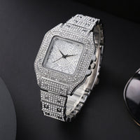 Fashion Square  Full Diamond Digital Scale Watch