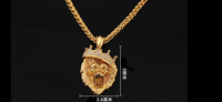 Europe and the United States selling diamond crown lion hip-hop luminous necklaces men Unisex gold-plated hiphop luminous Pendant