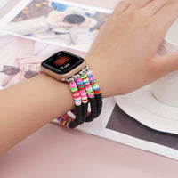 Soft Pottery Handmade Black Mixed Color Watch Strap