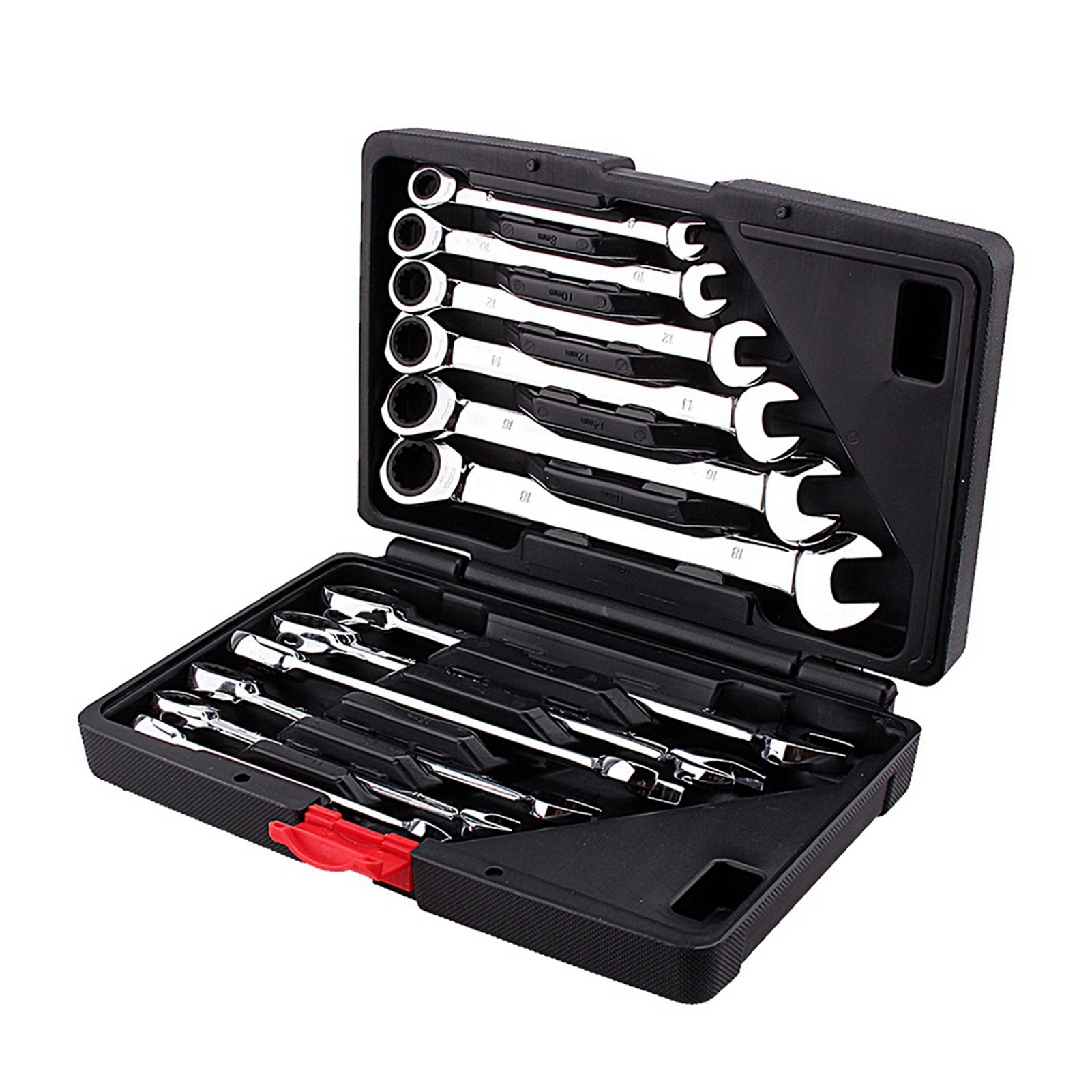12pcs Fixed Spanners Ratchet Wrench Kit, High-Torque Hand Tool Set For Garage, Workshop & Household Repairs