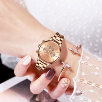 Stainless Steel Chain Butterfly Double Snap Watch