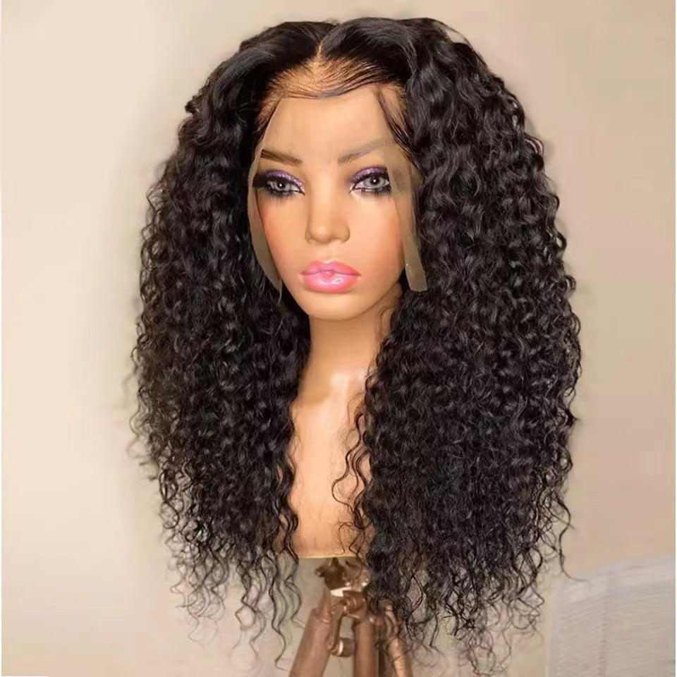 Front Lace Wig European And American Style Wig Female AliExpress New Mid-length Curly Hair Chemical Fiber Wig Factory Spot