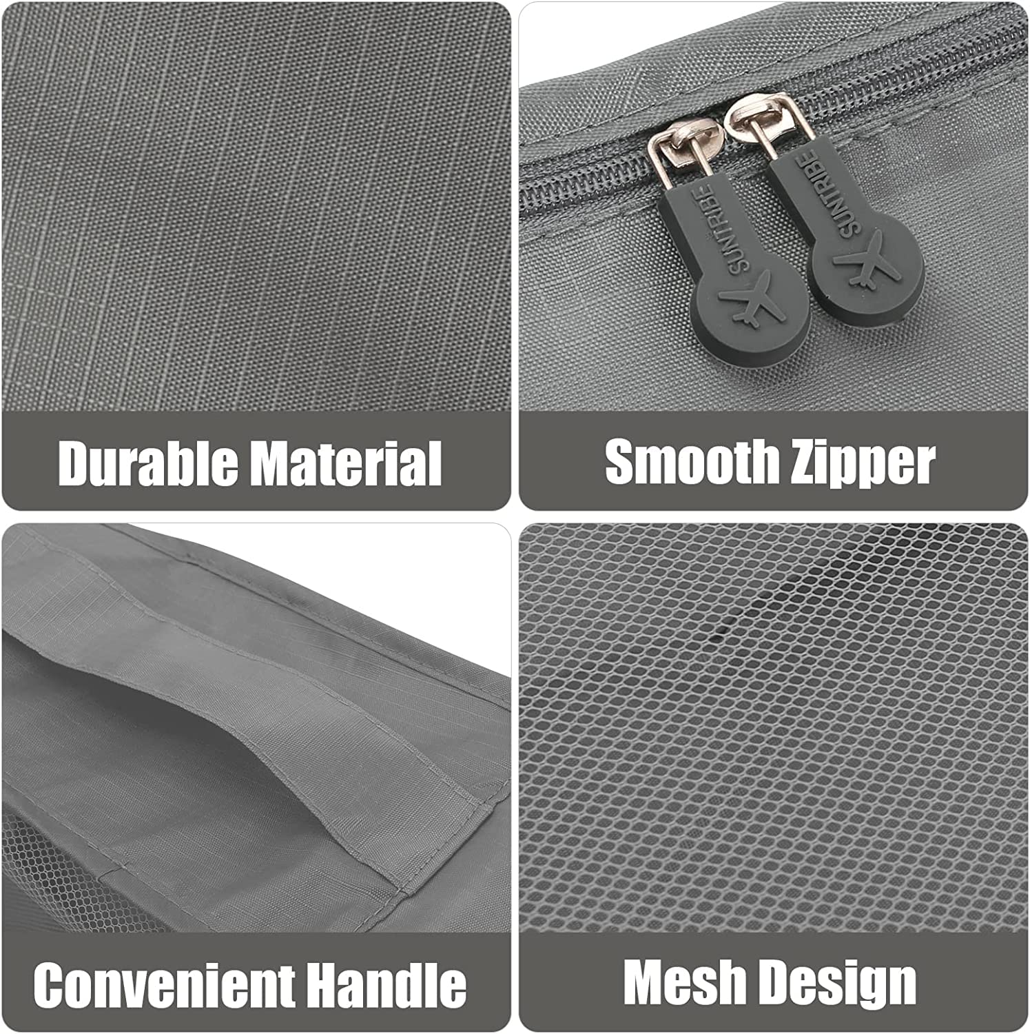 GUMTAPE Travel Organiser Packing Bags,6 PCS Travel Packing Cubes Set for Clothes Travel Luggage Organizers Storage Bags