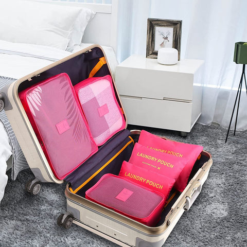 GUMTAPE Travel Organiser Packing Bags,6 PCS Travel Packing Cubes Set for Clothes Travel Luggage Organizers Storage Bags