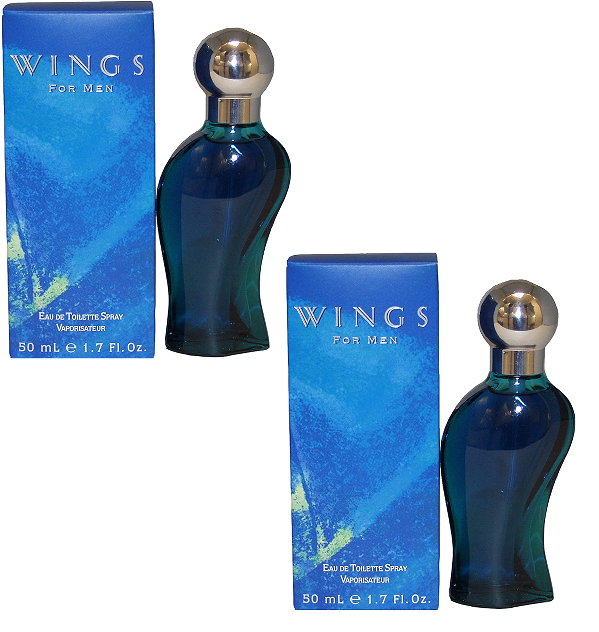 GIORGIO BEVERLY HILLS Wings for Men Eau de Toilette Mens Gents Fragrance Aftershave Cologne 50 ml 2 Pack