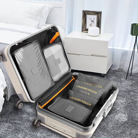 GUMTAPE Travel Organiser Packing Bags,6 PCS Travel Packing Cubes Set for Clothes Travel Luggage Organizers Storage Bags