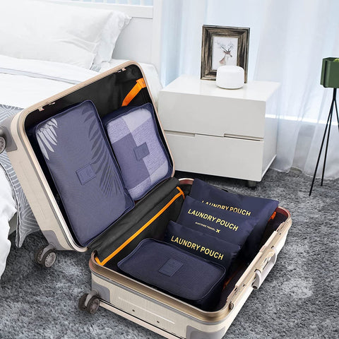 GUMTAPE Travel Organiser Packing Bags,6 PCS Travel Packing Cubes Set for Clothes Travel Luggage Organizers Storage Bags