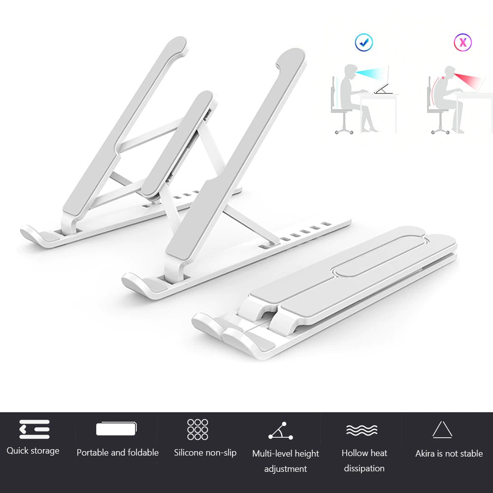 Adjustable Non-slip Laptop Stand Support Holder Base Riser 6 Gears Height Notebook Cooling Stand Portable for 11-17 inch Tablet