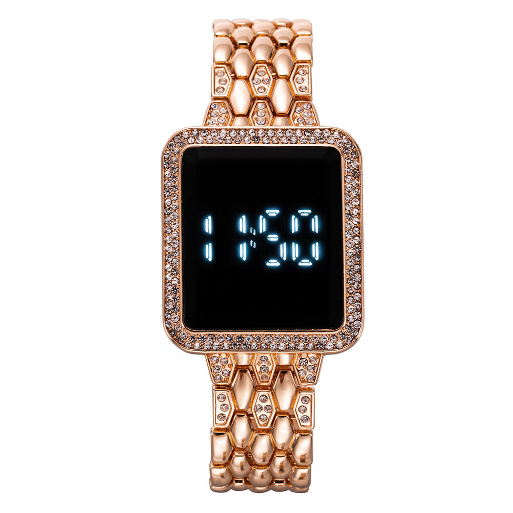 Steel Belt LED Square Foreign Trade Fashion Electronic Watch