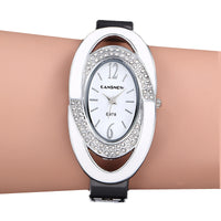 Diamond Oval Bracelet Women's Quartz Business Watch Women