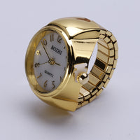 Gold White Background Digital Fashion Disc Ring Watch