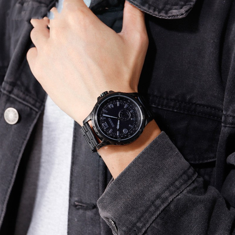 Skmei New Fashion Fashionmonger Steel Belt Quartz Watch Men's Waterproof Leisure Watch