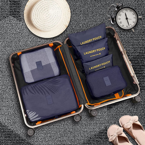 GUMTAPE Travel Organiser Packing Bags,6 PCS Travel Packing Cubes Set for Clothes Travel Luggage Organizers Storage Bags