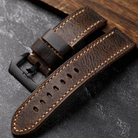 Straight Interface Manual Folding Head Layer Cowhide Strap