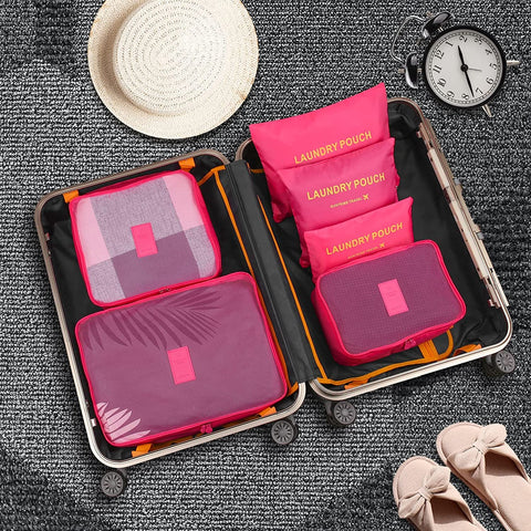 GUMTAPE Travel Organiser Packing Bags,6 PCS Travel Packing Cubes Set for Clothes Travel Luggage Organizers Storage Bags