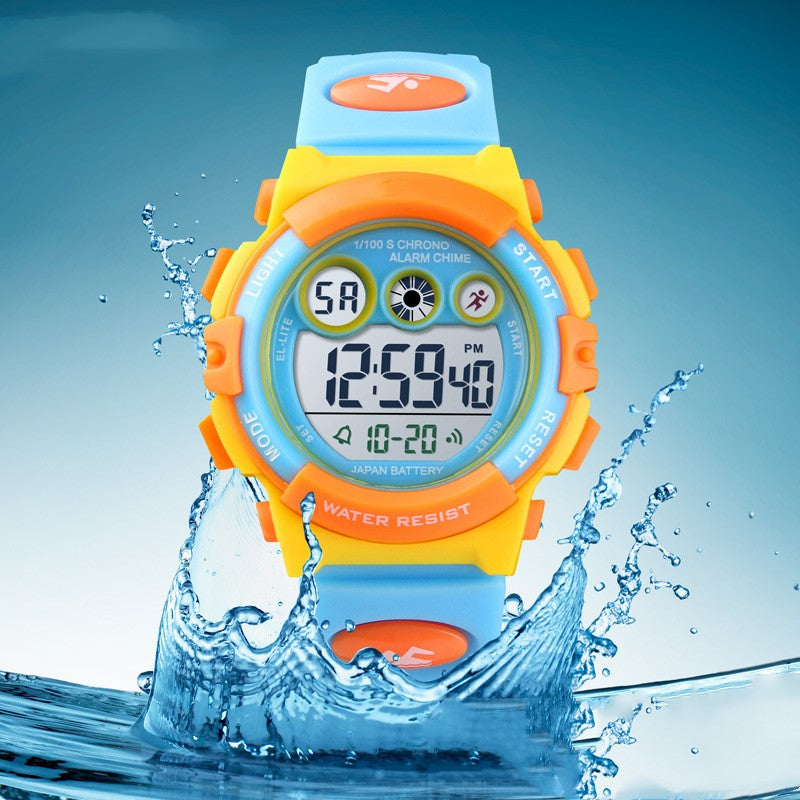 Multifunctional Waterproof Colorful Transparent With Personality Student Electronic Watch