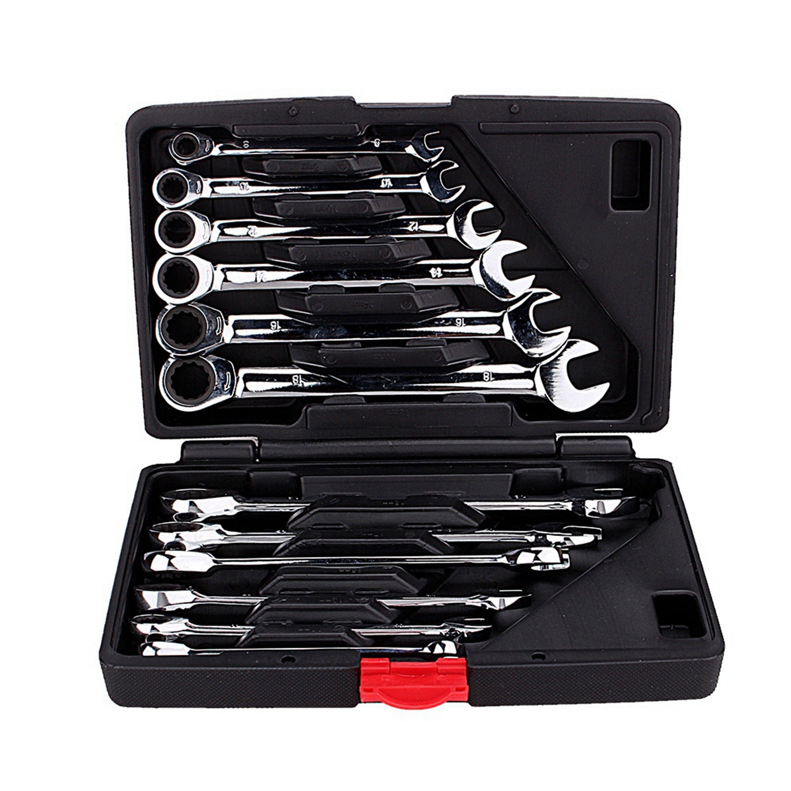12pcs Fixed Spanners Ratchet Wrench Kit, High-Torque Hand Tool Set For Garage, Workshop & Household Repairs