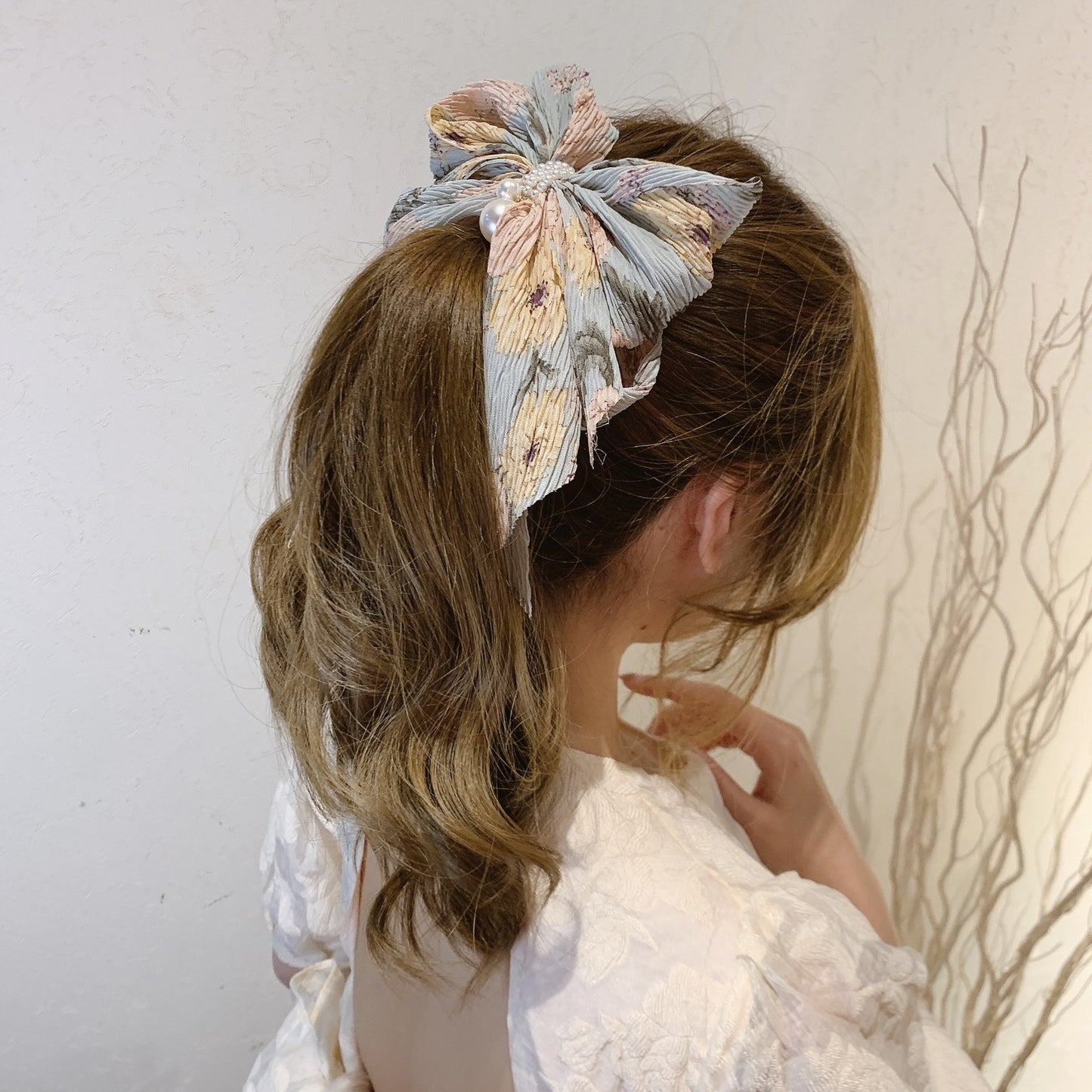 Big Bow Floral Hairpin