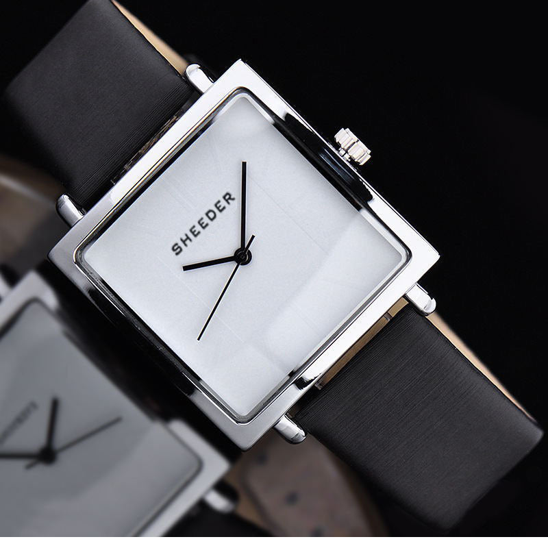Watch WeChat Internet Celebrity Small Black Watch Retro Women's Quartz Watch Strap Small Square Watch