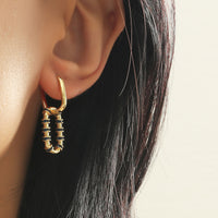 Female Style Earrings Gold-plated Copper With Colored Zircon