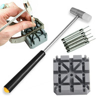 Watch Repair Band Link Remover Tool Kit - Hammer Punch Pins Watch Strap Holder