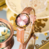 Women's Fashion Spire Dial Cut Mirror Strap Watch