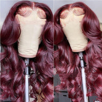New Hot-selling Front Lace Synthetic Wigs Medium Points Wine Red Long Curly Hair