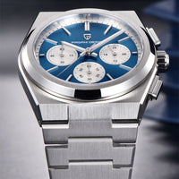 Mens Fashion Blue Quartz Waterproof Chronograph Watch