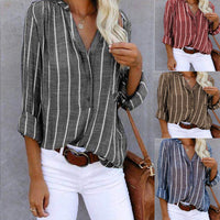 Simple And Fashionable Printed Striped Shirt For Women