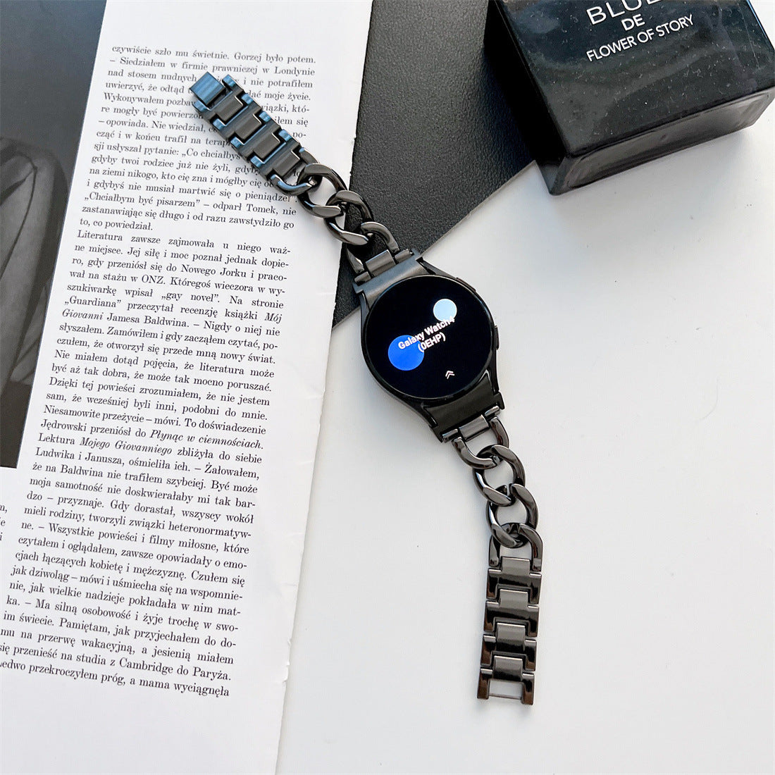 Smart Watch Wristband Single Row Denim Chain Metal