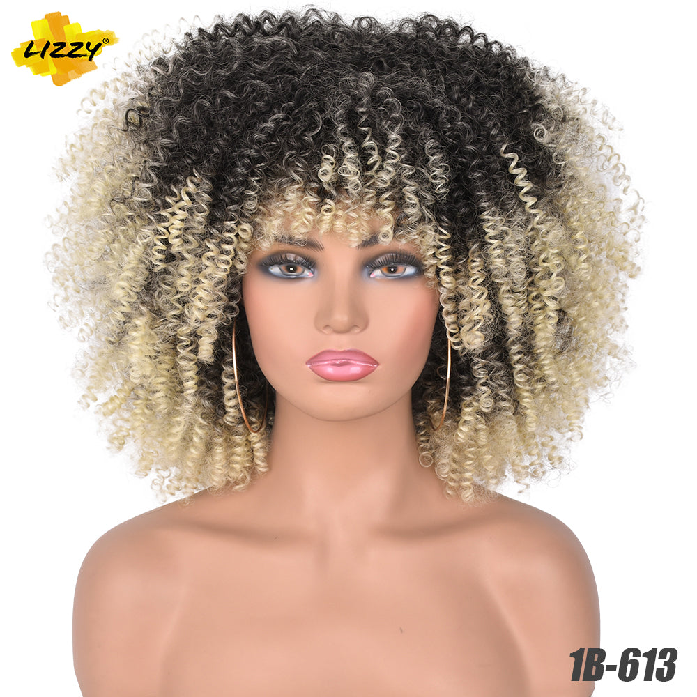 12 Inch African Black Short Curly Hair Wig