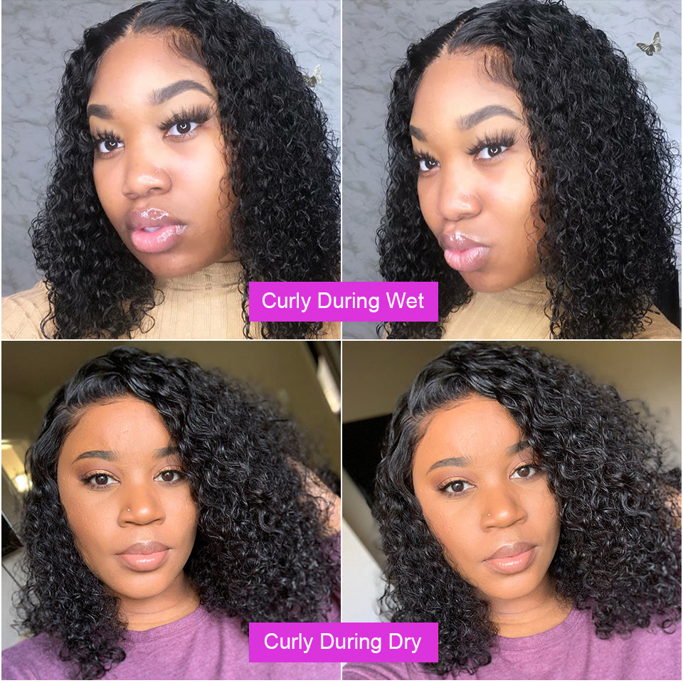 Deep Water Wave Lace Frontal Human Hair Wigs Transparent Curly