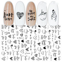 Summer Fruit Black and White Hot Gold and Silver Nail Stickers Nail Decals