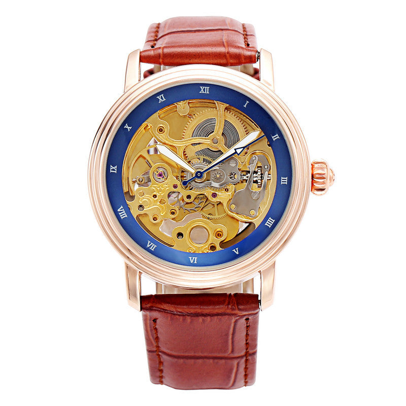 Women's Automatic Mechanical Skin With Transparent Hollowed Out Water Watch