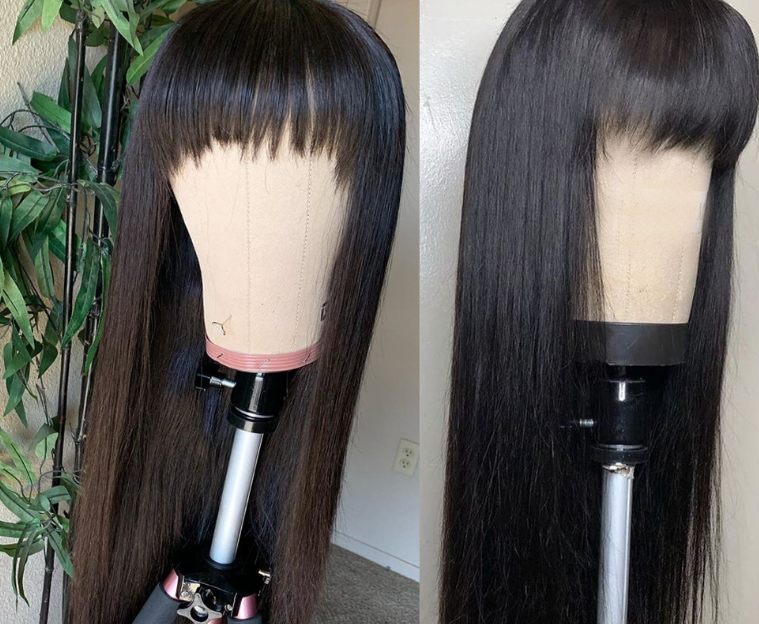 Wig Real Human Hair Straightening Mechanism Headgear
